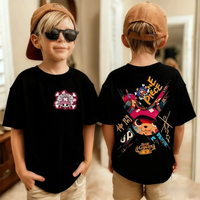 One Piece Kids T-Shirt Luffy Zoro Nami Chopper close-up character print detail Luffy Zoro Nami Chopper artwork cotton fabric
