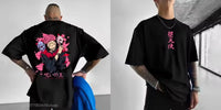 A black Jujutsu Kaisen T-Shirt for men featuring a high-definition anime graphic print, styled for casual streetwear.