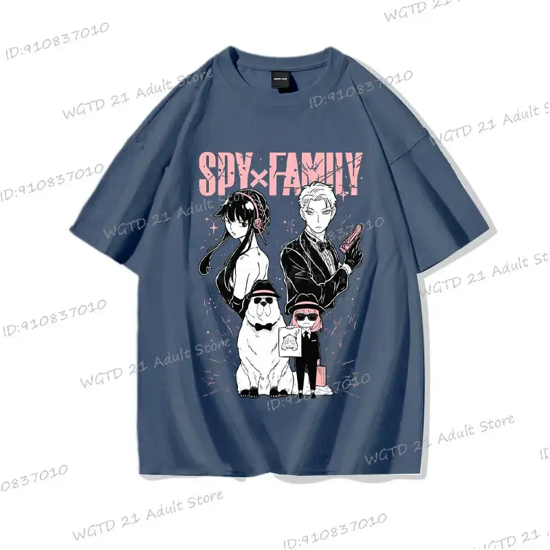 A cute Anya Forger T-shirt made of soft cotton, featuring a Harajuku style Spy x Family print for men and women.