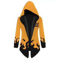 Naruto Uzumaki Cosplay Hooded Cardigan Trench Coat full length spring autumn anime casual jacket