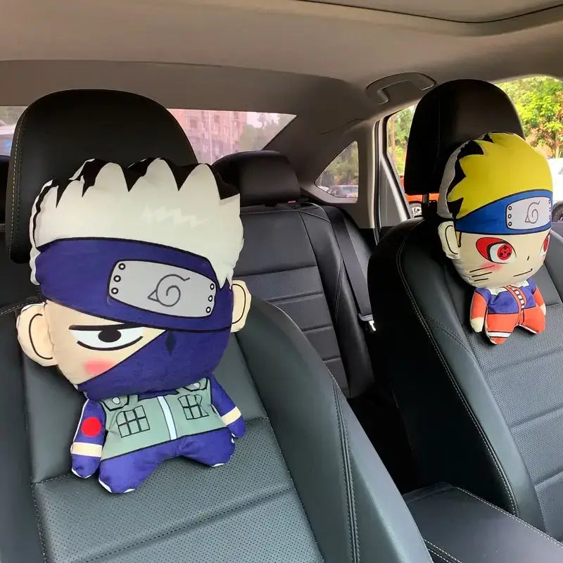 Naruto Anime Car Neck Pillow Headrest installed on car seat headrest anime fan accessory