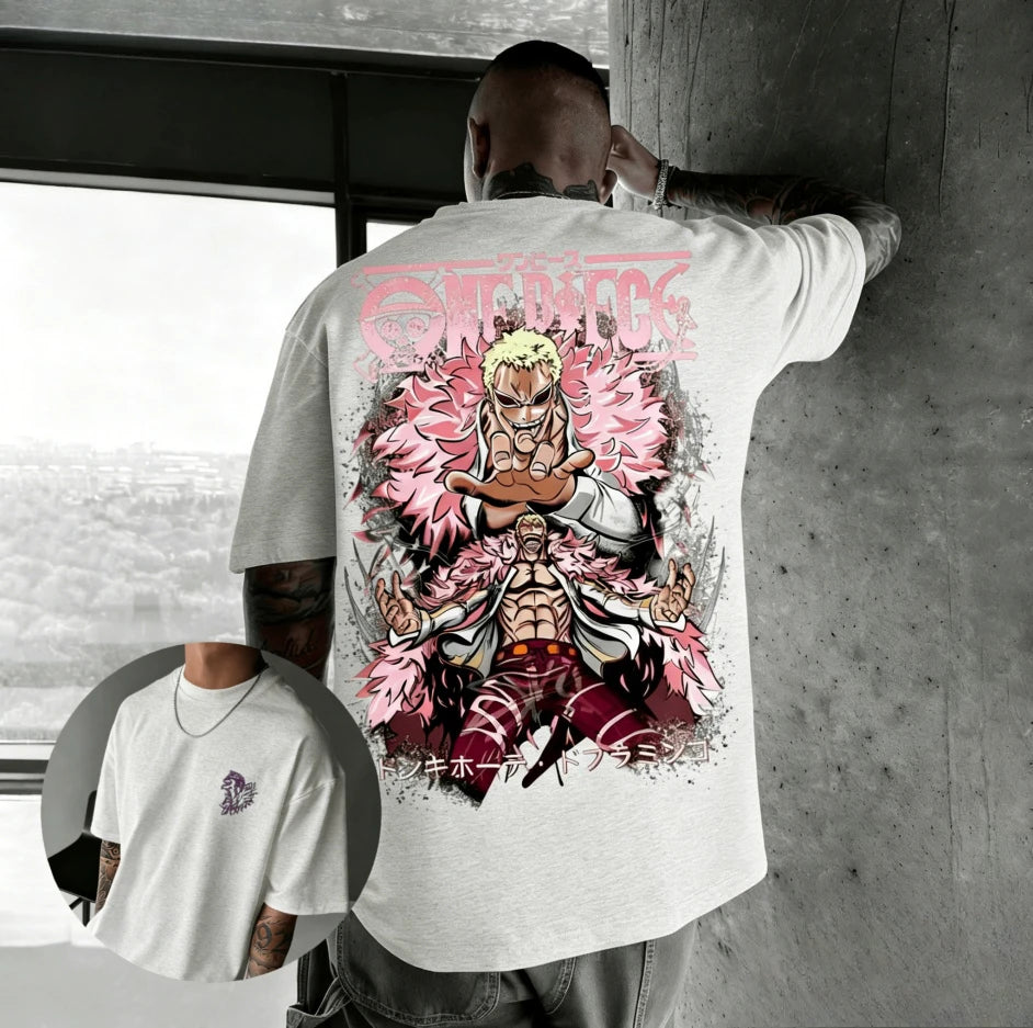 One Piece Doflamingo Hip Hop Anime T-Shirt parent and child matching summer anime cotton top