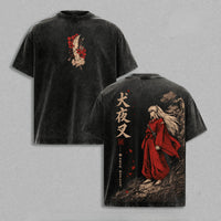 Inuyasha Vintage Washed Oversized T-Shirt | Y2K Anime Tee