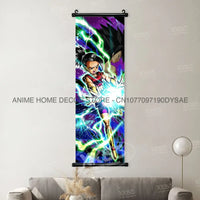 High-definition Dragon Ball Posters hanging scroll wall art featuring Son Goku, Vegeta, and Frieza printed on canvas for home decor.