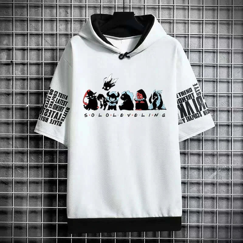 Solo Leveling Anime Graphic T-Shirt Korean Fashion black manga short sleeve men breathable