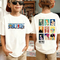Zoro kids t-shirt One Piece Harajuku pure cotton short sleeve summer top featuring Roronoa Zoro and Luffy anime print for boys