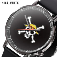 A colorful One Piece Luffy Watch featuring Fire Fist Ace anime action figure art on the dial, analog quartz movement for kids.