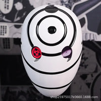 A highly imitative, high-gloss Obito Cosplay Mask featuring the Akatsuki Sharingan design for anime Halloween costumes and conventions.