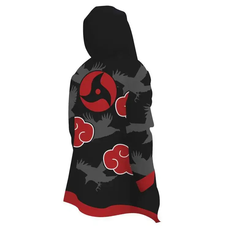 Close-up of Naruto Uzumaki Cosplay Hooded Cardigan Trench Coat cotton fabric Uzumaki print hood