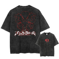 Asta Black Clover Manga Streetwear T-Shirt featuring a graphic design on a washed cotton oversized tee.