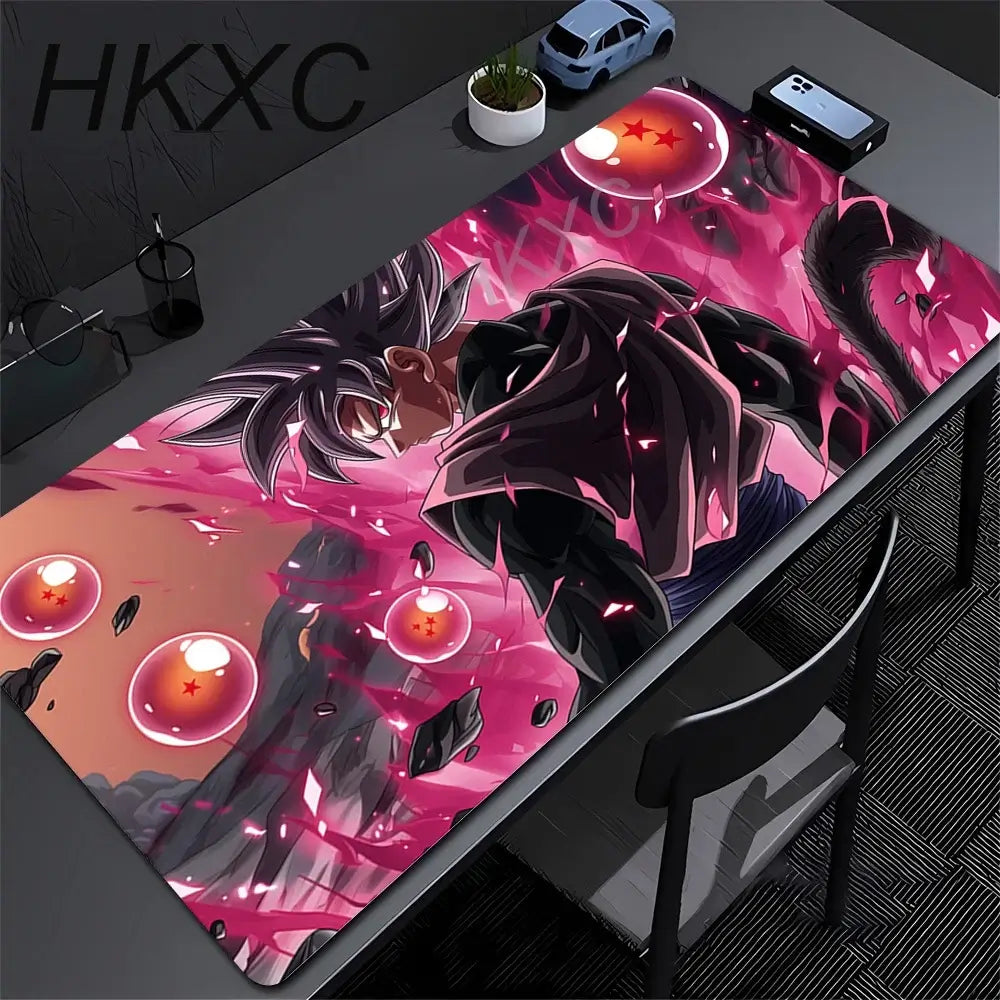 Master Roshi Mouse Pad Dragon Ball gaming desk mat with colorful anime artwork smooth polyester cloth surface stitched edges and non-slip rubber base