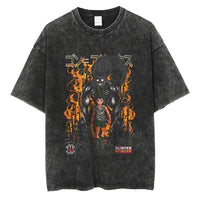Hunter x Hunter Gon Freecss Print T-Shirt oversized Harajuku washed cotton anime tee men women