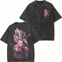 Dragon Ball Goku Majin Buu Washed Graphic T-Shirt Y2K unisex streetwear summer short sleeve