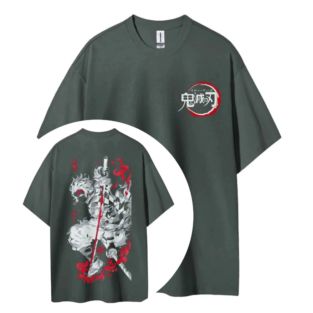 Demon Slayer Kimetsu no Yaiba Anime T-Shirt cotton unisex round neck summer breathable street tee