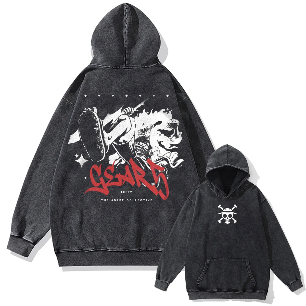 One Piece Vintage Washed Oversized Hoodie | Cotton Streetwear