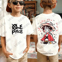 One Piece Anime Luffy T-Shirt Kids Adult Cosplay short sleeve cotton summer tee unisex