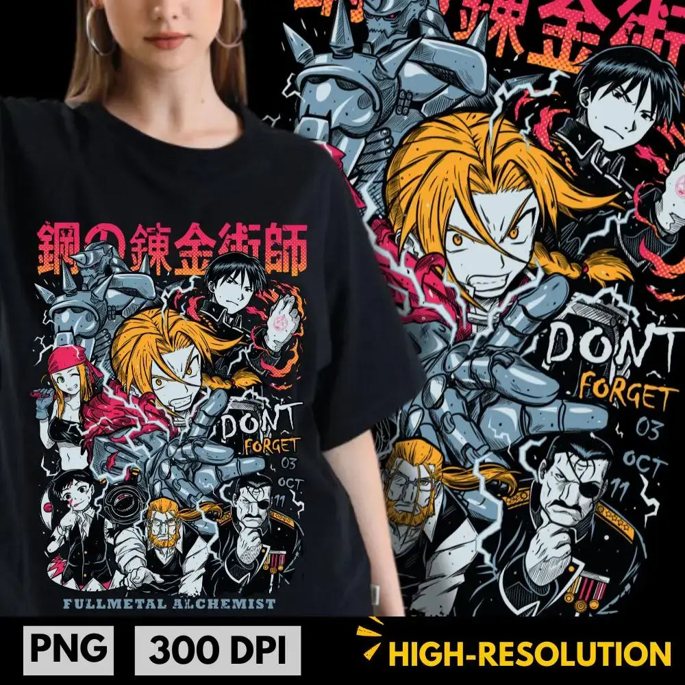 Fullmetal Alchemist Manga T-Shirt oversized cotton anime graphic tee with vintage washed finish short sleeves and relaxed streetwear silhouette