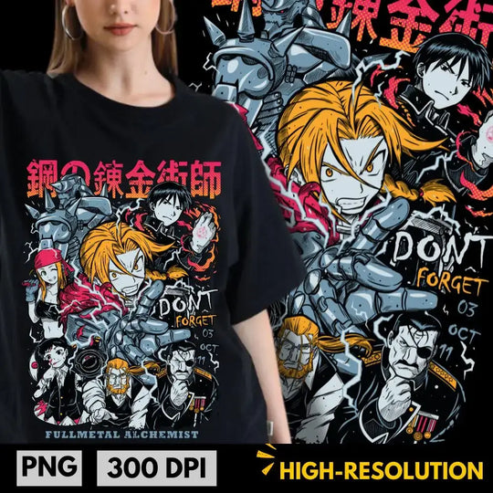 Fullmetal Alchemist Manga T-Shirt oversized cotton anime graphic tee with vintage washed finish short sleeves and relaxed streetwear silhouette