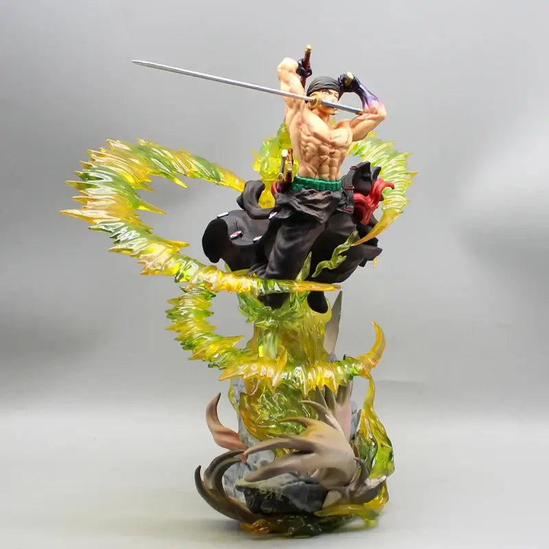 Roronoa Zoro PVC Figure 30cm With Light Bandai One Piece luminous standing model Christmas gift