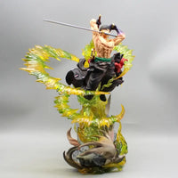 Roronoa Zoro PVC Figure 30cm With Light Bandai One Piece luminous standing model Christmas gift
