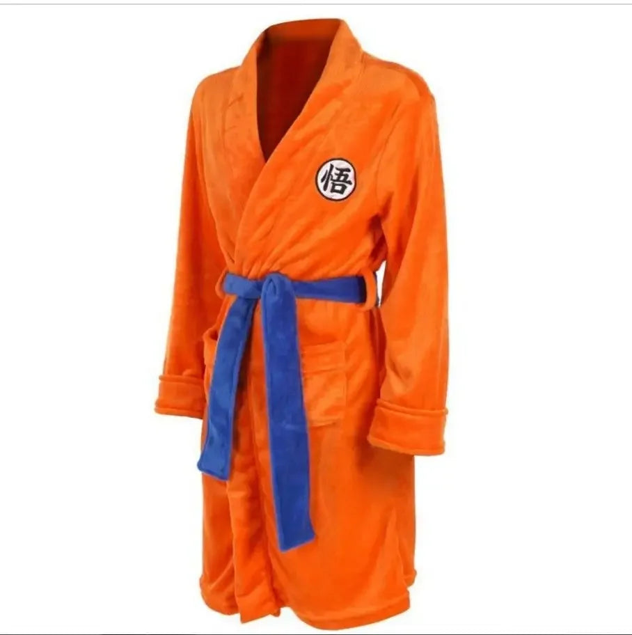 Dragon Ball Goku Flannel Anime Cosplay Bathrobe warm unisex home pajamas autumn winter