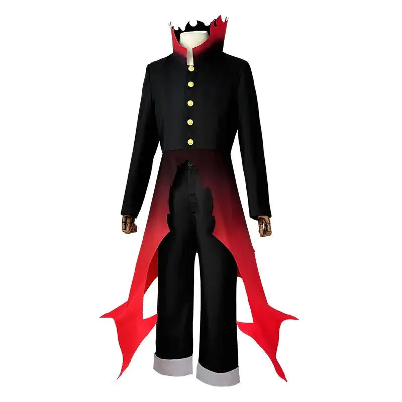 Dandadan Okarun Cosplay Costume Wig Suit Ken Takakura black collar uniform curly hair Halloween
