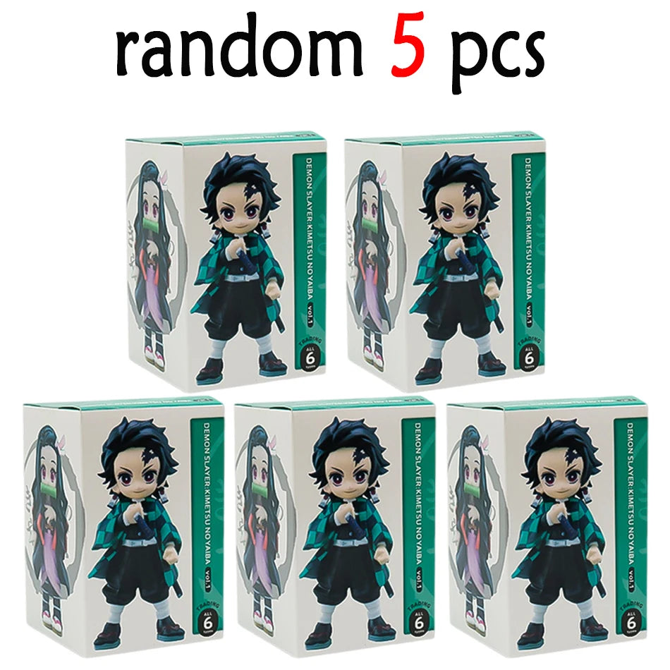 Demon Slayer Tanjiro Nezuko Blind Box PVC Figure Bandai 10cm statue ornament birthday Christmas gift