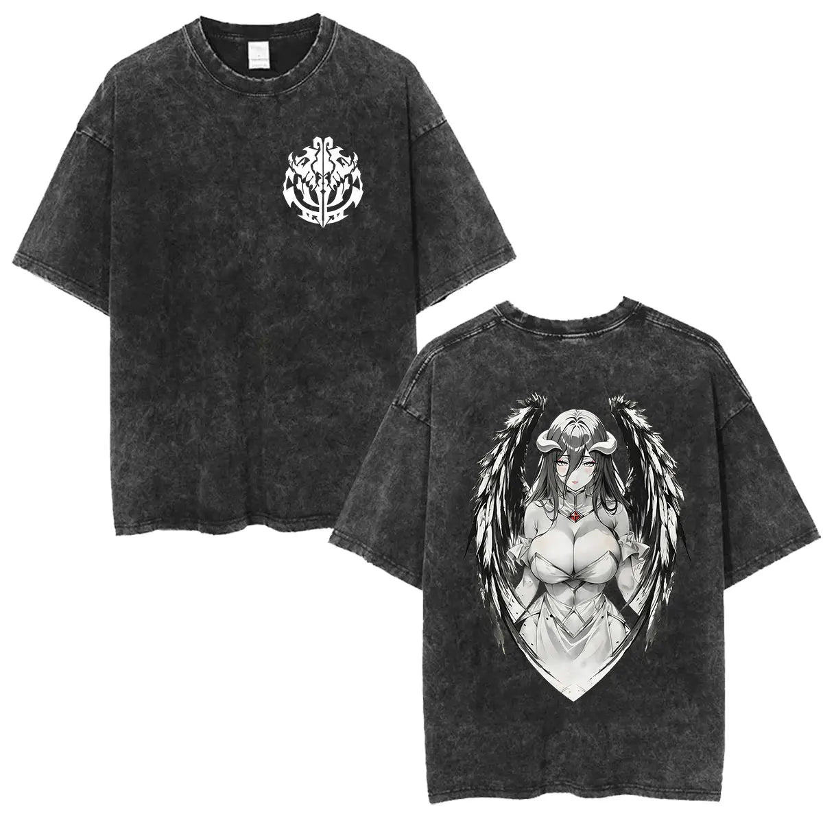 Albedo Overlord Vintage Washed T-Shirt Anime Graphic Tee