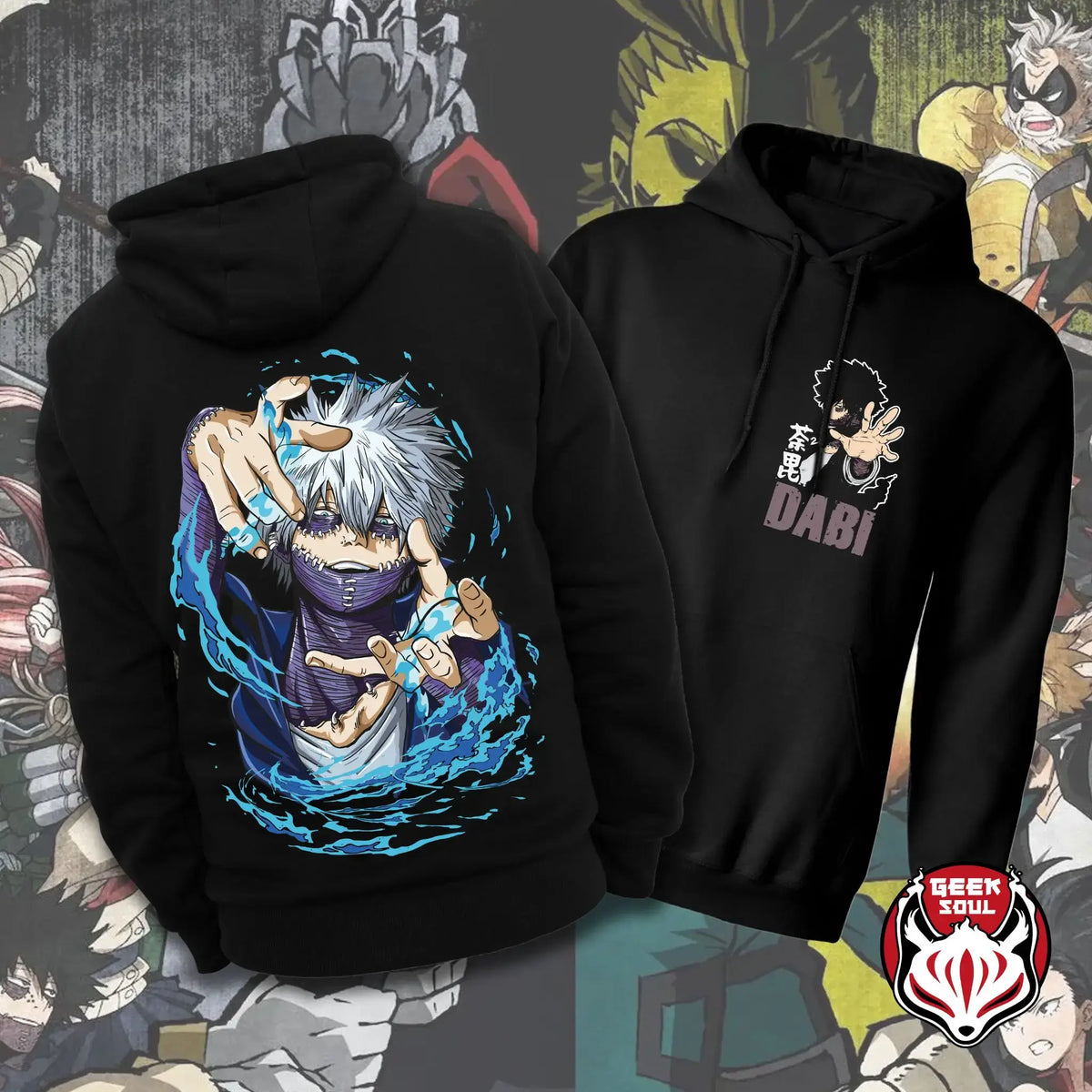 A thick fleece My Hero Academia Hoodie featuring a Japanese anime print, designed as a warm pullover sweatshirt for men and women.