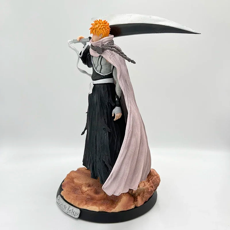 A detailed 32cm Bleach Anime Figure GK model featuring Kurosaki Ichigo in battle pose, available with Ulquiorra Cifer and Toshiro Hitsugaya variants.
