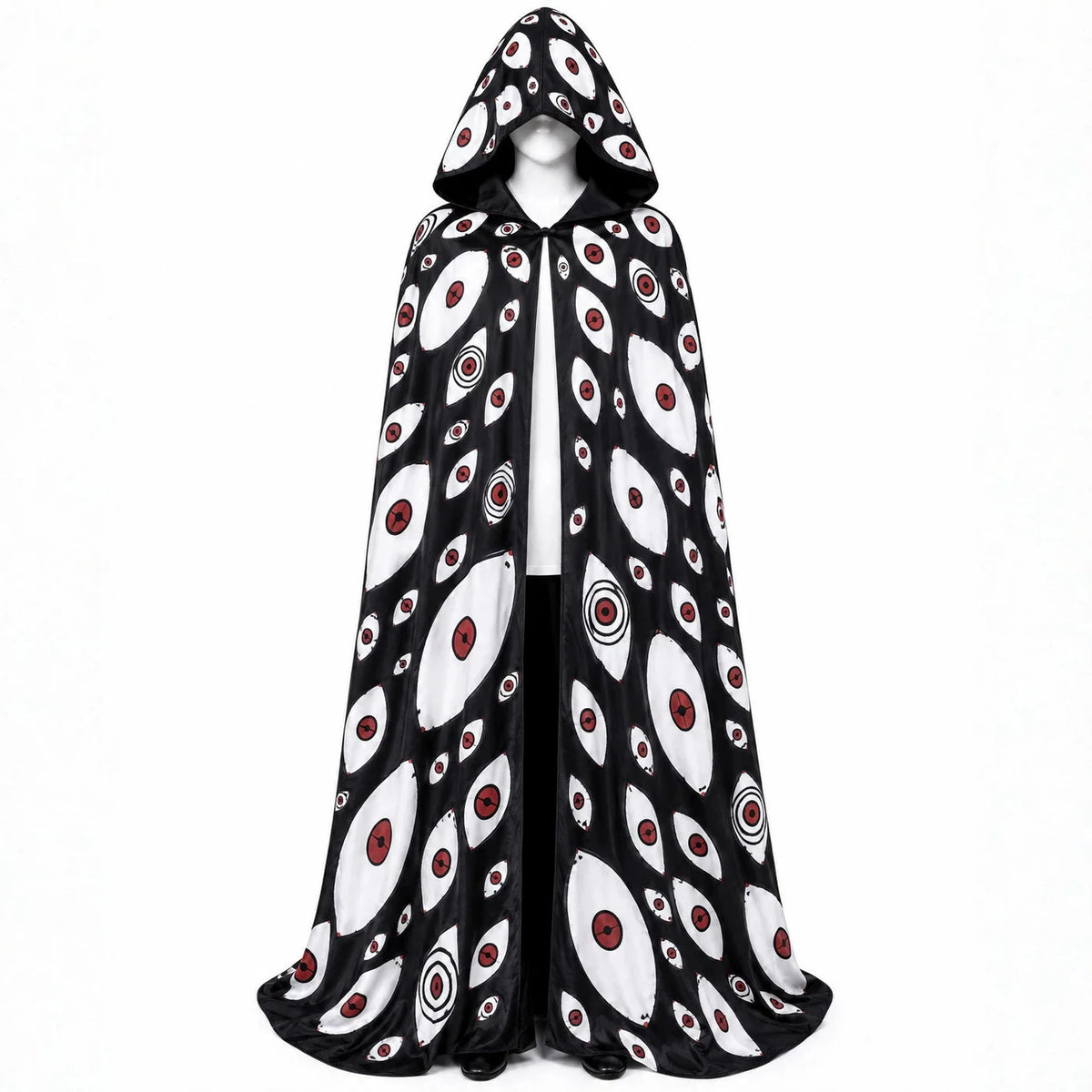 Yhwach BLEACH TYBW Cosplay Cloak featuring a unique design with a hood and eye patterns, perfect for cosplay events.