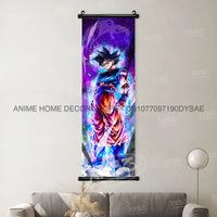 High-definition Dragon Ball Posters hanging scroll wall art featuring Son Goku, Vegeta, and Frieza printed on canvas for home decor.