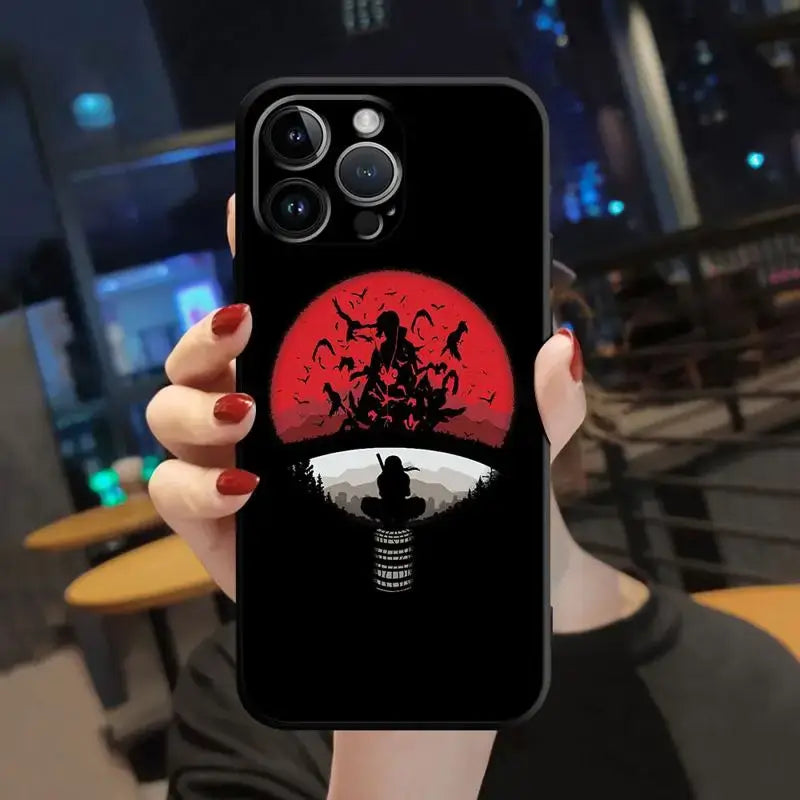 A protective Naruto iPhone Case featuring dynamic anime art, compatible with Apple iPhone 15, 14, 13, 12, 11 and Pro Max models.