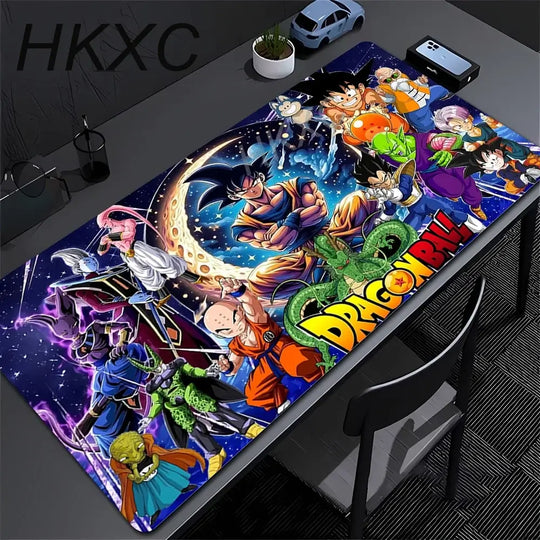 Master Roshi Mouse Pad Dragon Ball gaming desk mat with colorful anime artwork smooth polyester cloth surface stitched edges and non-slip rubber base