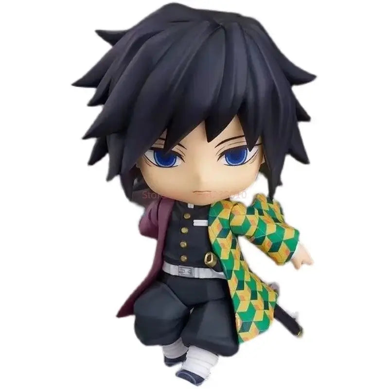 High-quality Demon Slayer Nendoroid Figures featuring Kamado Tanjiro, Nezuko, and Uzui Tengen posing for an upscale anime collection display.