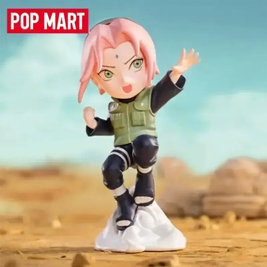 A cute Naruto Pop Mart Blind Box from the Ninkai Taisen Series featuring a collectible chibi anime desktop decoration model.