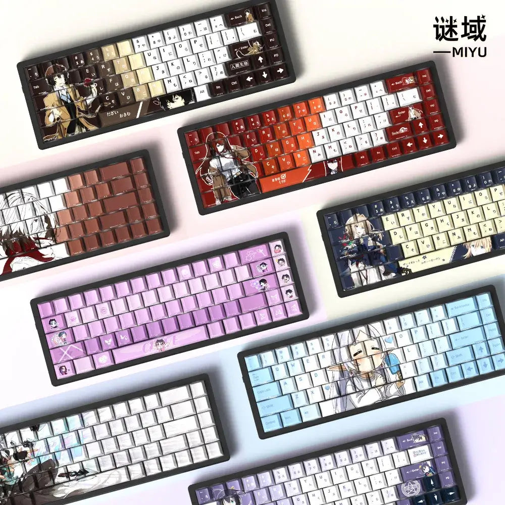Miyu 129-Key OEM PBT Translucent Keycaps side-engraved 5-side thermal sublimation custom mechanical keyboard