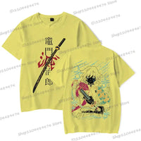 A unisex Tanjiro Kamado T-shirt featuring vibrant Demon Slayer anime graphics, styled as fashion streetwear for men and women.