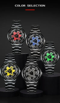 VA VA VOOM Racing Series Watch creative spinning dial stainless steel waterproof sports quartz watch for men