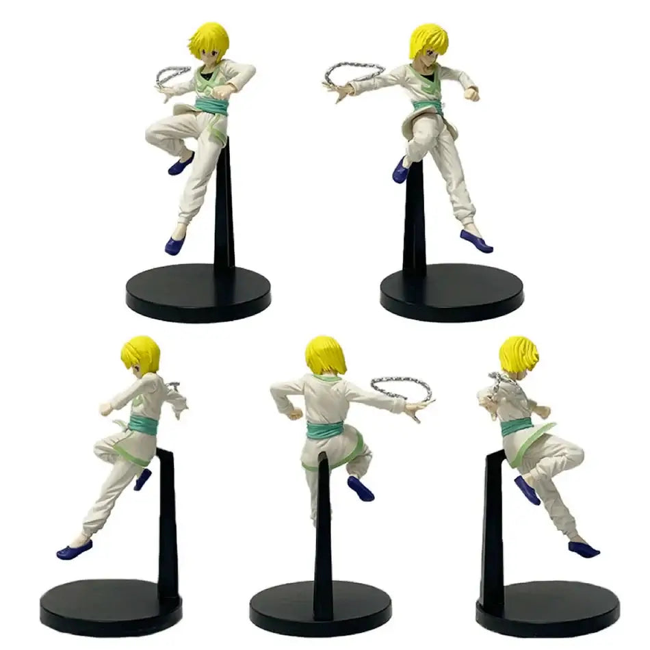 High-quality Hunter x Hunter Anime Figures featuring Gon Freecss, Killua Zoldyck, and Kurapika in dynamic action poses for adult room decor.