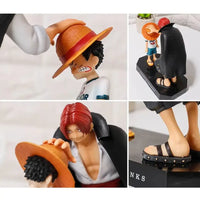 A highly detailed 18cm Shanks Luffy Action Figure made of premium PVC, capturing the emotional Straw Hat promise from the One Piece anime.