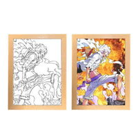 A creative One Piece Photo Frame Night Light displaying anime characters Luffy and Zoro, serving as a bedside decoration painting.