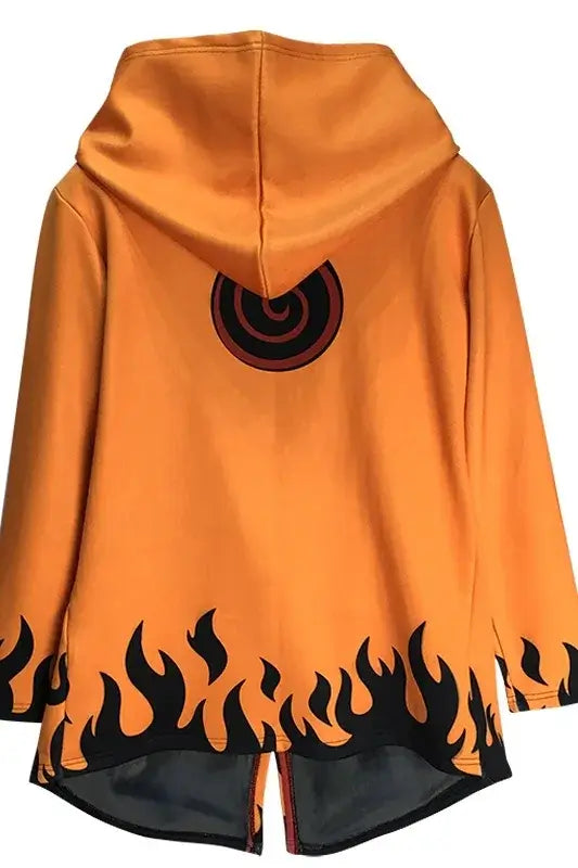 Naruto Uzumaki Cosplay Hooded Cardigan Trench Coat full length spring autumn anime casual jacket