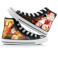 One Piece Anime Canvas Shoes Luffy Zoro hand-painted high top sneakers boys girls casual