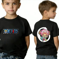 One Piece Kids T-Shirt Luffy Zoro Nami Chopper pure cotton short sleeve summer cartoon tee boys girls unisex sizes 100 to 160 CM birthday gift