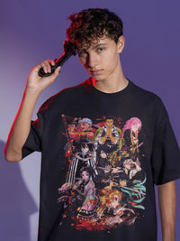 Demon Slayer Hero Characters Y2K Children Cotton T-Shirt Bandai loose unisex casual summer anime