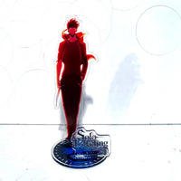 A high-definition 15cm Solo Leveling Acrylic Stand featuring Sung Jinwoo, Sung Jin Ah, and Yoo Jin Ho anime action figures for desk decoration.
