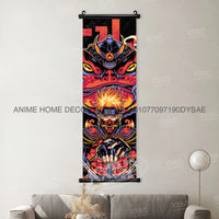 High-quality Uzumaki Naruto Posters wall art scroll featuring Sasuke Uchiha, Madara, and Might Guy for anime home decor.