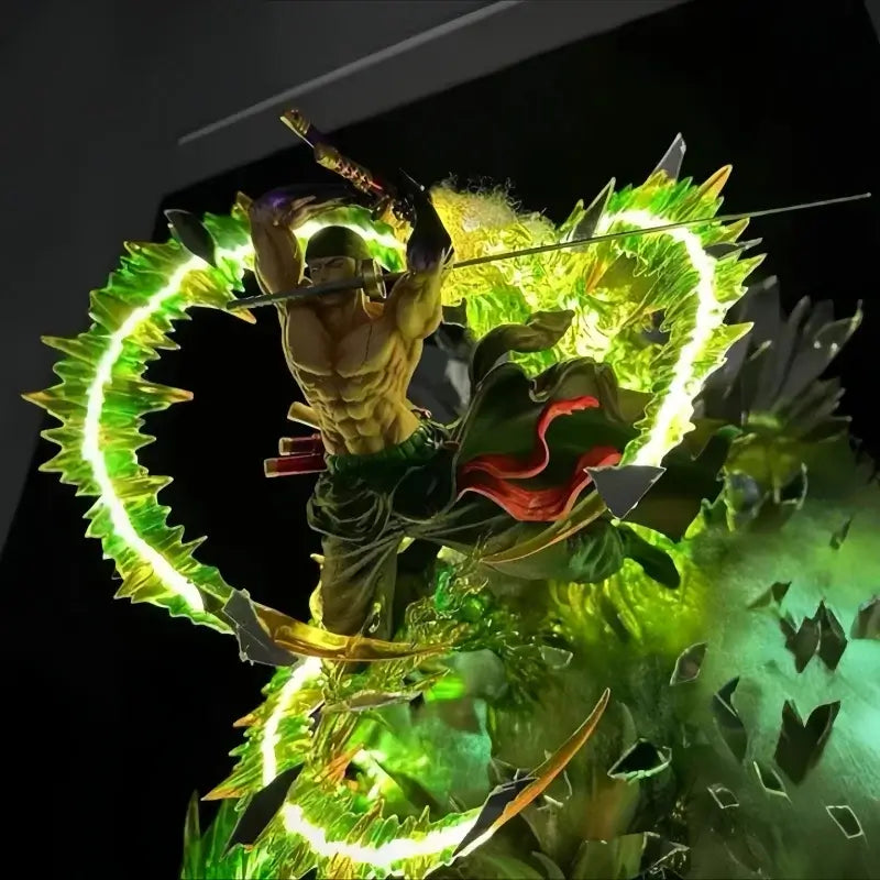 Roronoa Zoro PVC Figure 30cm With Light Bandai One Piece luminous standing model Christmas gift