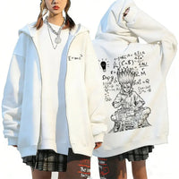 Senku Ishigami Dr. Stone Zip-Up Hoodie featuring fleece warmth and unique graphic design on back, available in six colors.